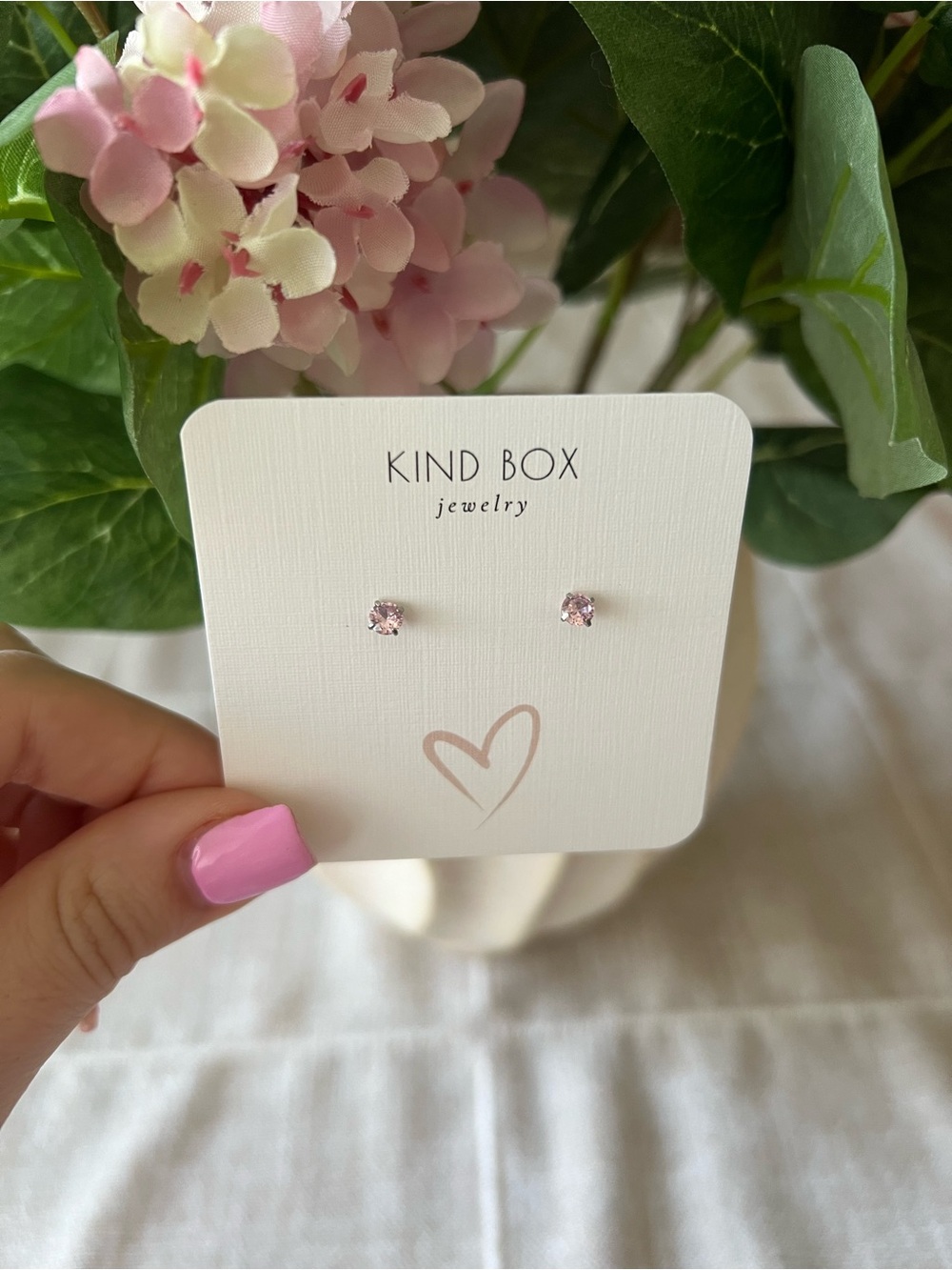 Pink Crystal Stud Earrings
